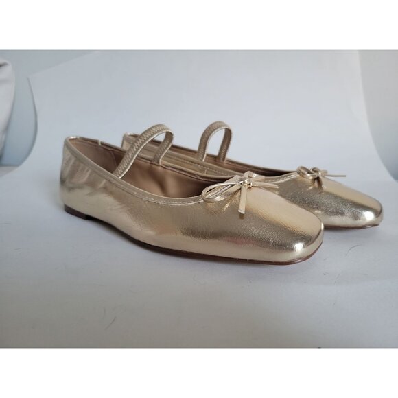 J. Crew Factory Golden Metallic ballet flat shoes size 9 Preppy Holiday party - Picture 7 of 10